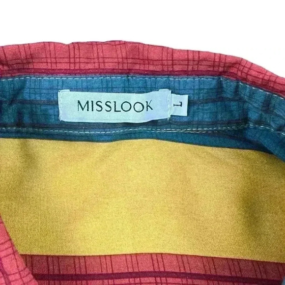 Misslook Multicolor Patterned Button Up | Size Large - Picture 2 of 5